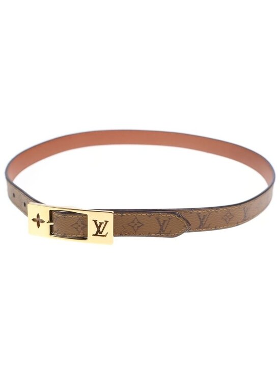 Louis Vuitton Monogram Reverse LV Duo 18 mm Leather Belt Brown Gold main image 6